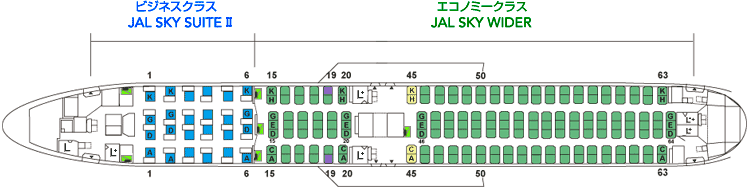 JAL B767-300ER シートマップ