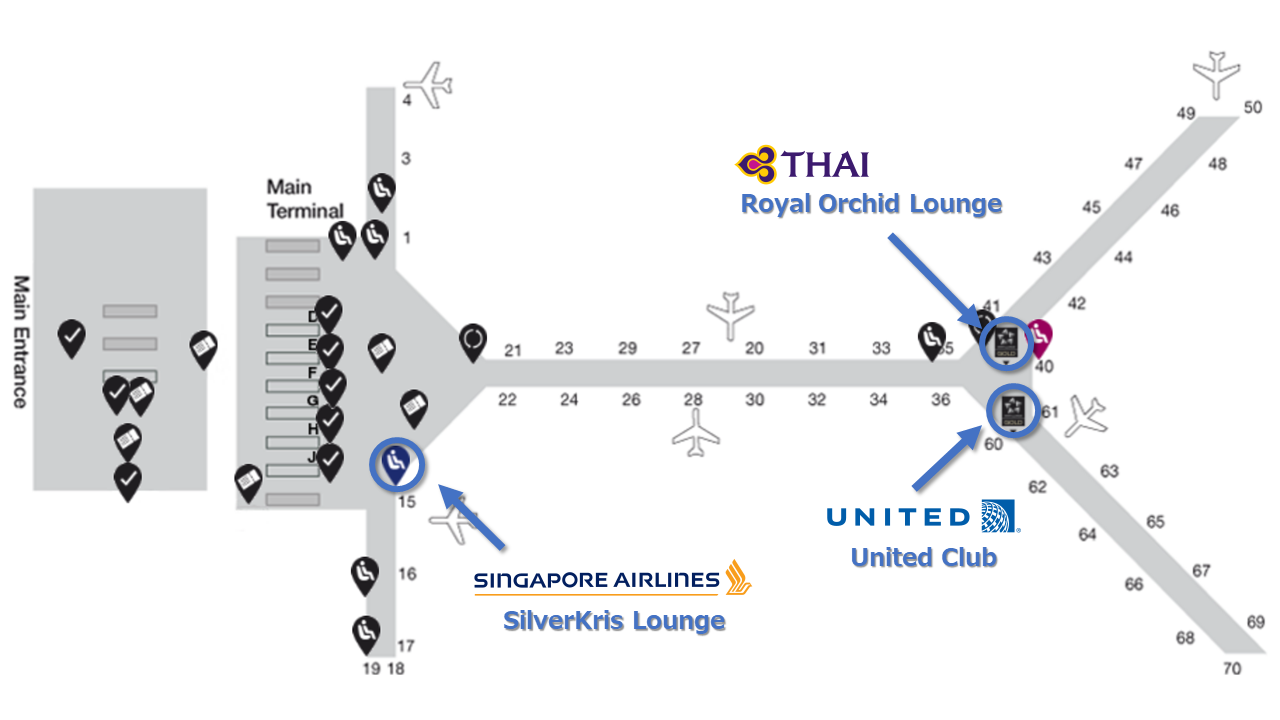 香港国際航空スターアライアンスラウンジマップ