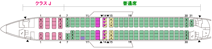 JAL B737-800シートマップ