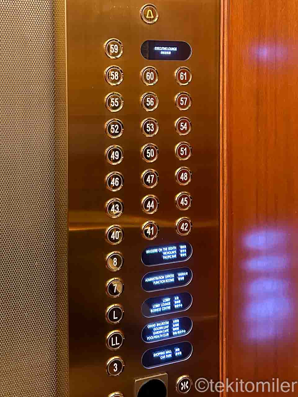 コンラッド香港 エレベーター