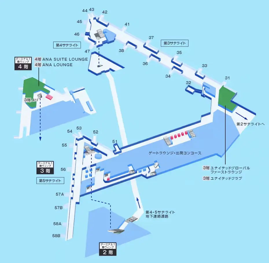 成田空港ANAスイートラウンジの場所