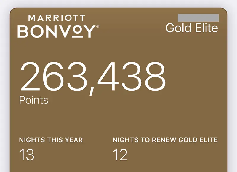 マリオットのステータスカード