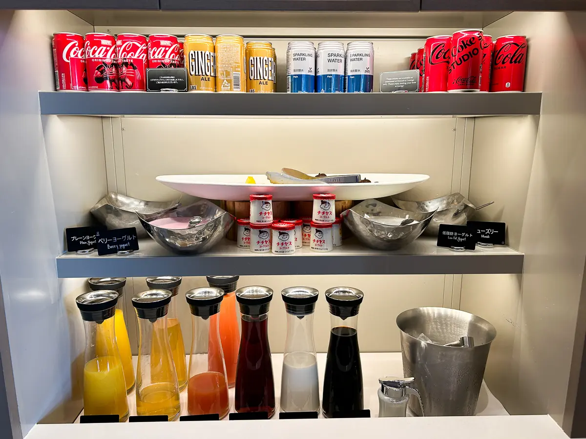 エグゼクティブラウンジの朝食ドリンク